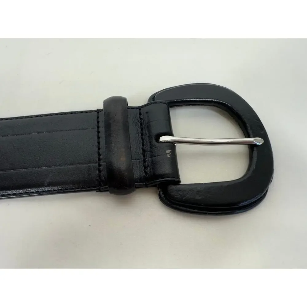 Lauren Ralph Lauren Black Leather Belt SZ XL Quiet Luxury Heritage Style